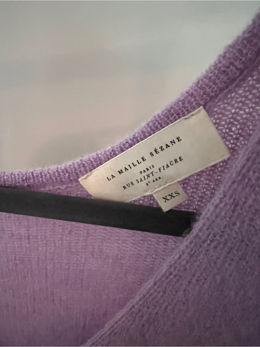 Sézane Lilac V-Neck Button-Front Knit Cardigan - Picture 3 of 3